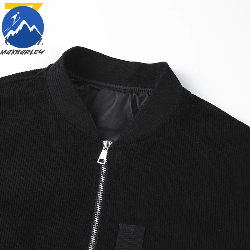 Maxbarley Baseball Suit Men 2025 Autumn Fashion Loose Corduroy Trendy Motorcycle Stand Up Collar Coat Versatile Flying Jacket