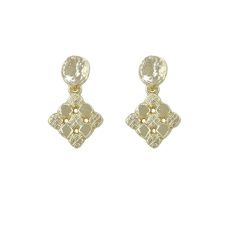 New 24 1pair High-quality Environmentally Friendly Zinc Alloy Rhombus Charms Dangle Earrings Women's Girls Accessories Gifts