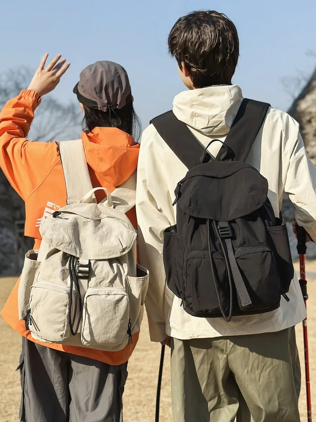 

ex Lightweight Outdoor Sports Bapa Casual Commuting Hiking Bag Soft Handle Dstring Closure Foldable Polyester