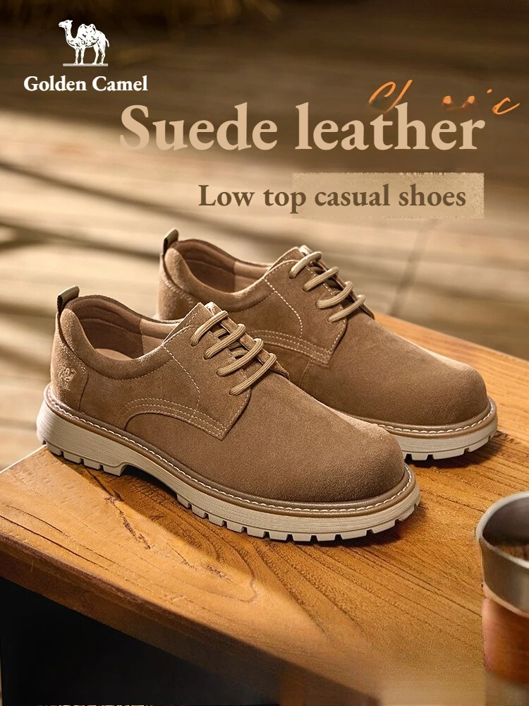 

Golden Camel Men's Shoes 2026 New Business Casual Soft Sole Leather Shoes Soft Soles High Quality Non-slip Velvet Warm Work Shoe