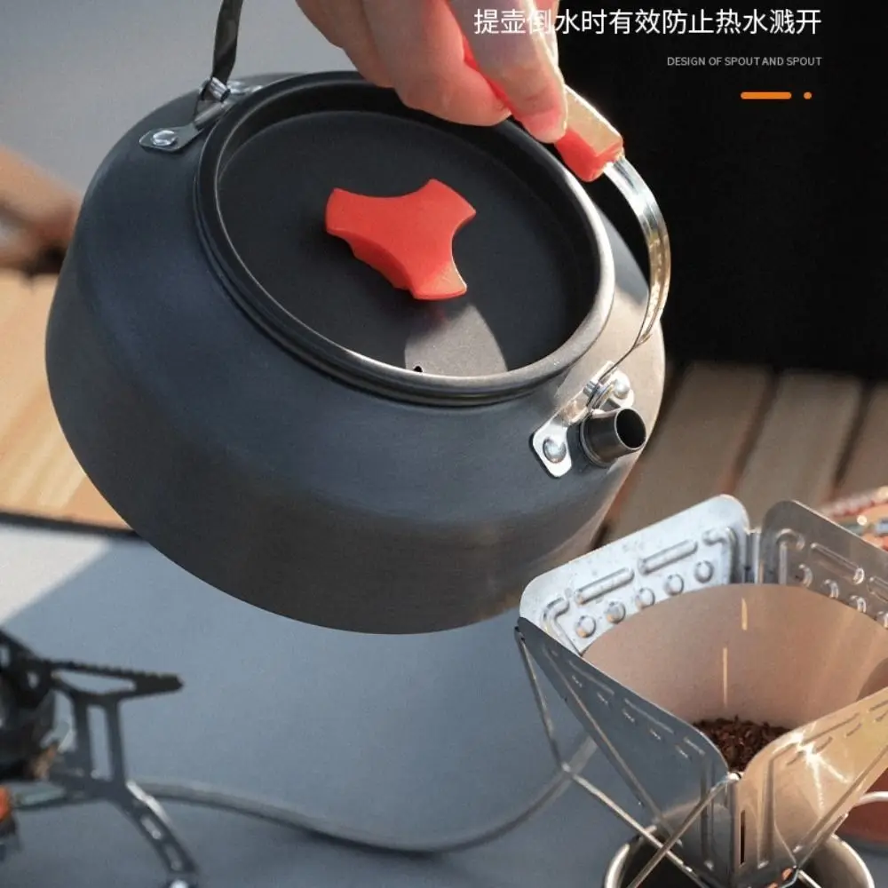 

1.1L/1.6L/2L/2.5L Camping Teapot Kettle Aluminum Lightweight Camping Coffee Pot Ultralight Large Capacity Outdoor Kettle