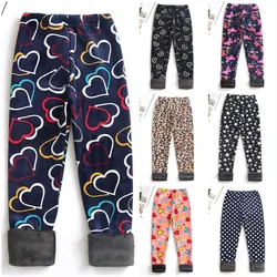 Autumn Winter Thicked Kids Girls Pants Butterfly Leopard Printing Slim Toddler Girl Warm Leggings Children Trousers