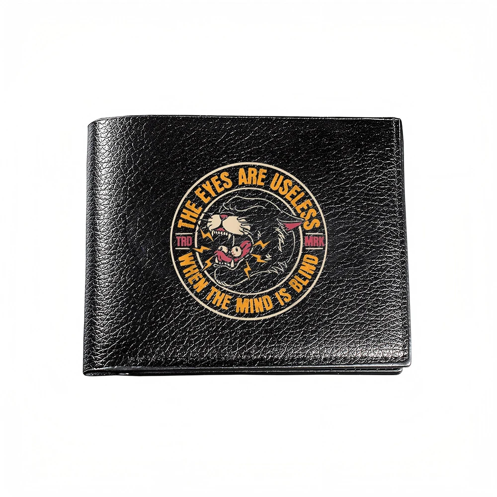 The Eyes Are Useless When The Mind Is Blind Tiger Print Men Wallet Card Holder Casual Business Fashion Design