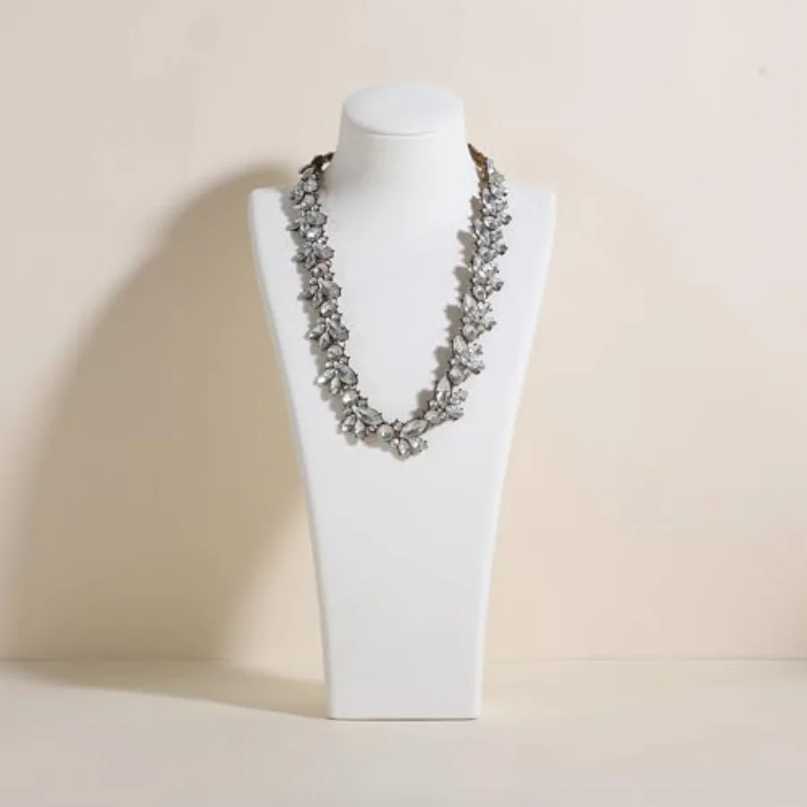 

White necklace storage organizer for sale Velvet necklace holder stand jewelry bust display stands Jewelry Mannequin for Counte