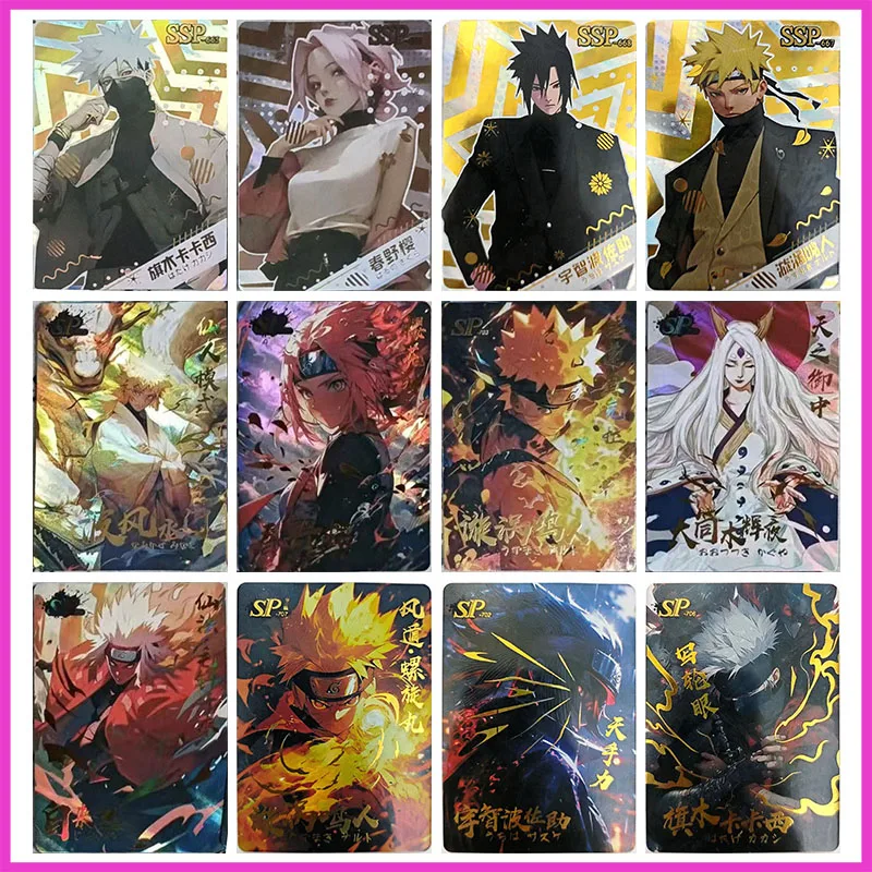 Anime Dinosaur NARUTO Rare SP SSP Refraction Game Collectible Cards Hatake Kakashi Haruno Sakura Toys for boys Birthday Present