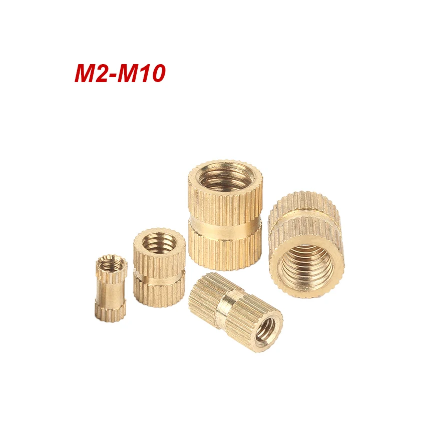 10-100pcs Brass insert Nut M2 M3 M4 M5 M6 M8 M10 Injection Molding Brass Knurled Thread Inserts Nuts
