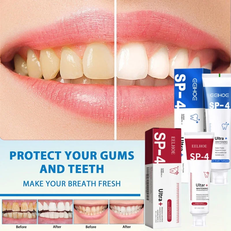 Probiotische Zahnaufhellungs-Zahnpasta Tiefenreinigung Zahnfleischschutz Frischer Atem Entfernung von Flecken und Zahnstein Linderung von Zahnempfindlichkeit Zahnpflege