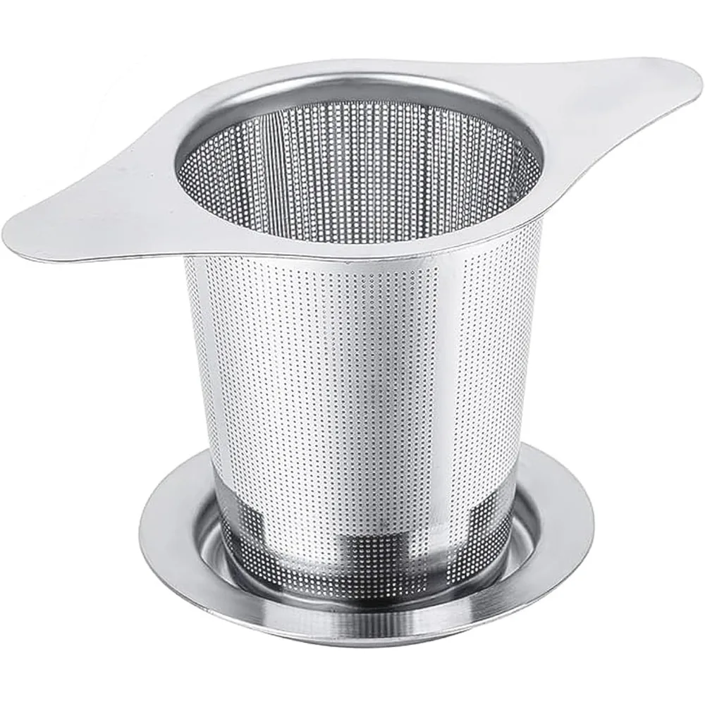 Infusor de Té de Acero Inoxidable con Tapa – Filtro Universal para Té de Hojas Sueltas para Tazas, Jarras y Teteras