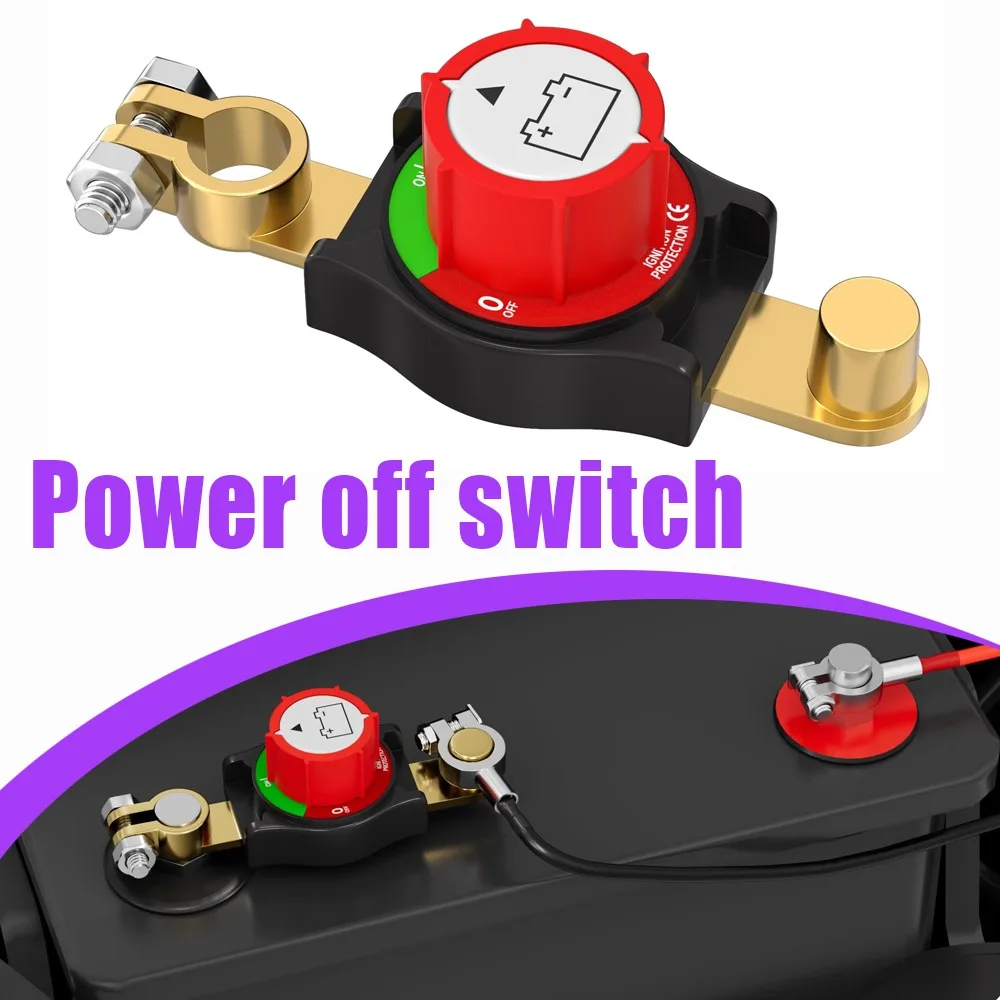 Top Post Battery Disconnect Switch Battery Cut Off Switch 12-24V Heavy Duty Battery Shut Off for Car RV Boat And Vehicle(On/Off)