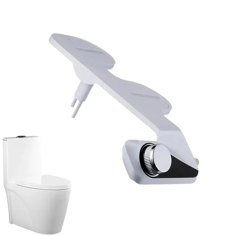 

75STO-Toilet Bidet Attachment Rear Wash Bidet Attachment Bidet Seat Double Nozzles Convenient Toilet Bidet Water Sprayer Bidet