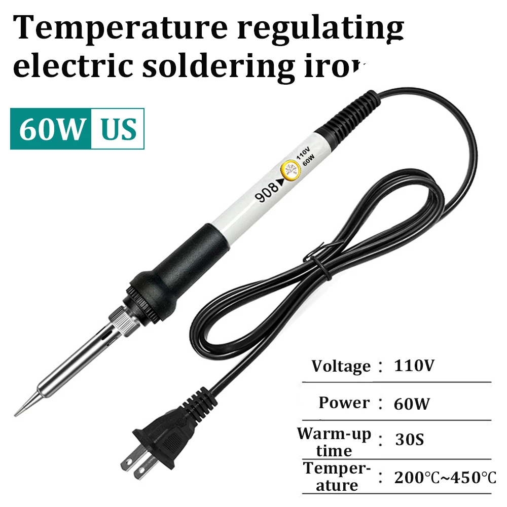60W Electric Soldering Iron LCD Digital Display Adjustable Temperature Welding Repair Tools 220V / 110V Solder Wire Tips
