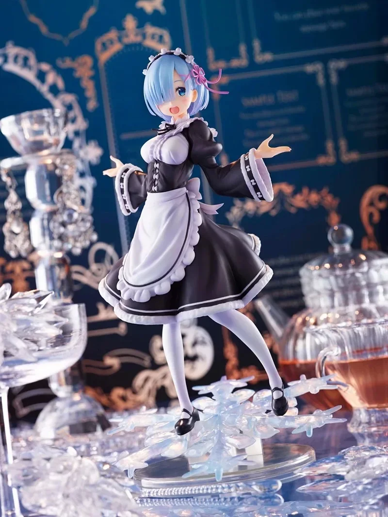 In Stock TAITO Original Anime Figure 27cm Re:Life in a different world from zero Rem Winter Maid Desktop Model Toy Gifts