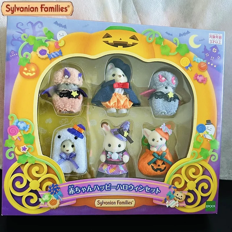 New Original Limited sylvanian Families Anime Figure Halloween Set Flocking Doll Decoration Model Toy Ornaments Collection Gifts