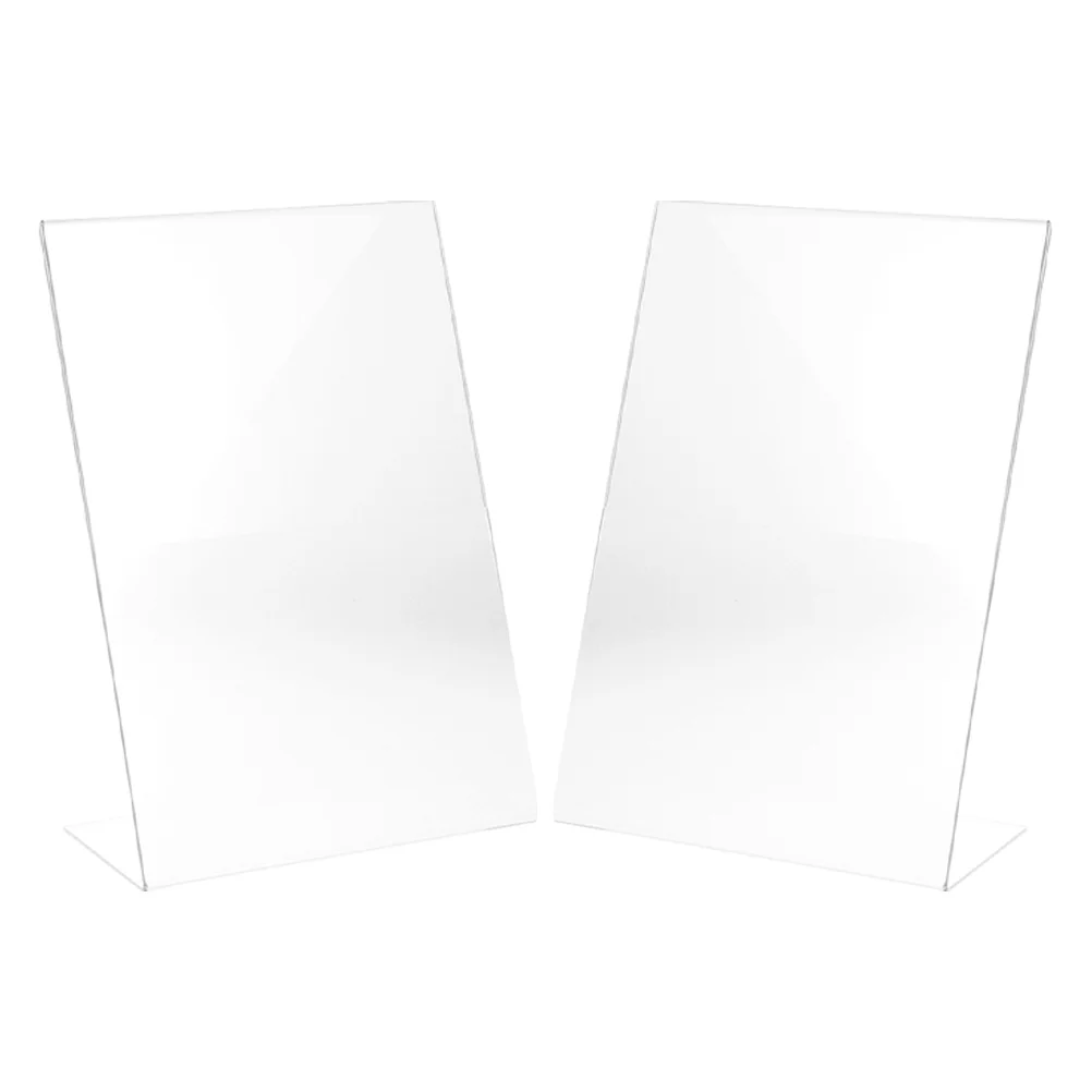 Acrílico Price Tag Holder, Shop Stand, Label Display, Desktop Titulares Rack, Sign Stands, 2 pcs