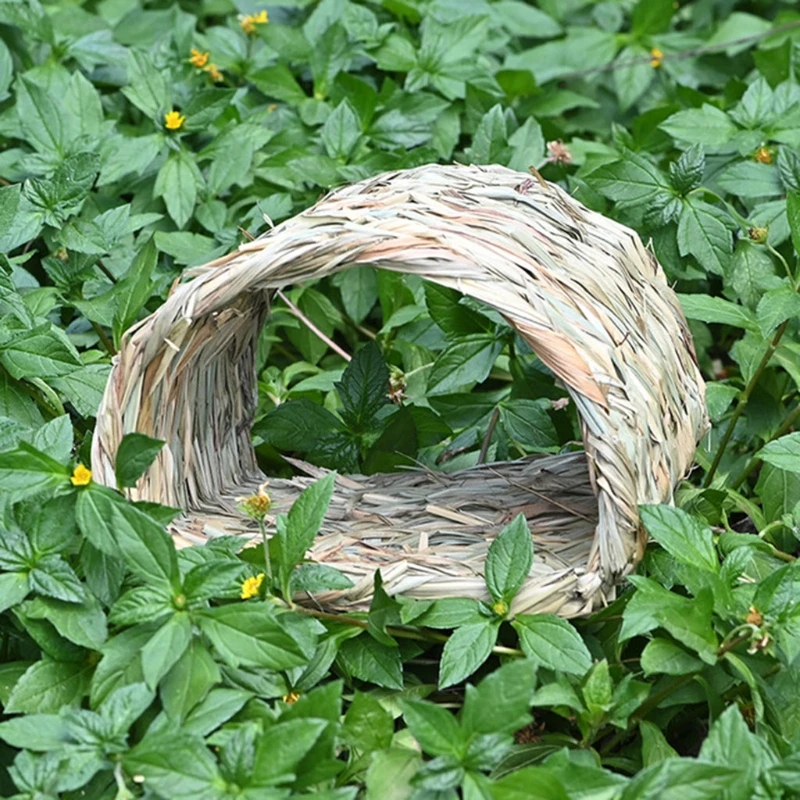 Rabbit Grass Bed Natural Straw Woven House Bunny Chew Nest Tunnel for Hamsters Chinchillas Mice Small Animals F10 22