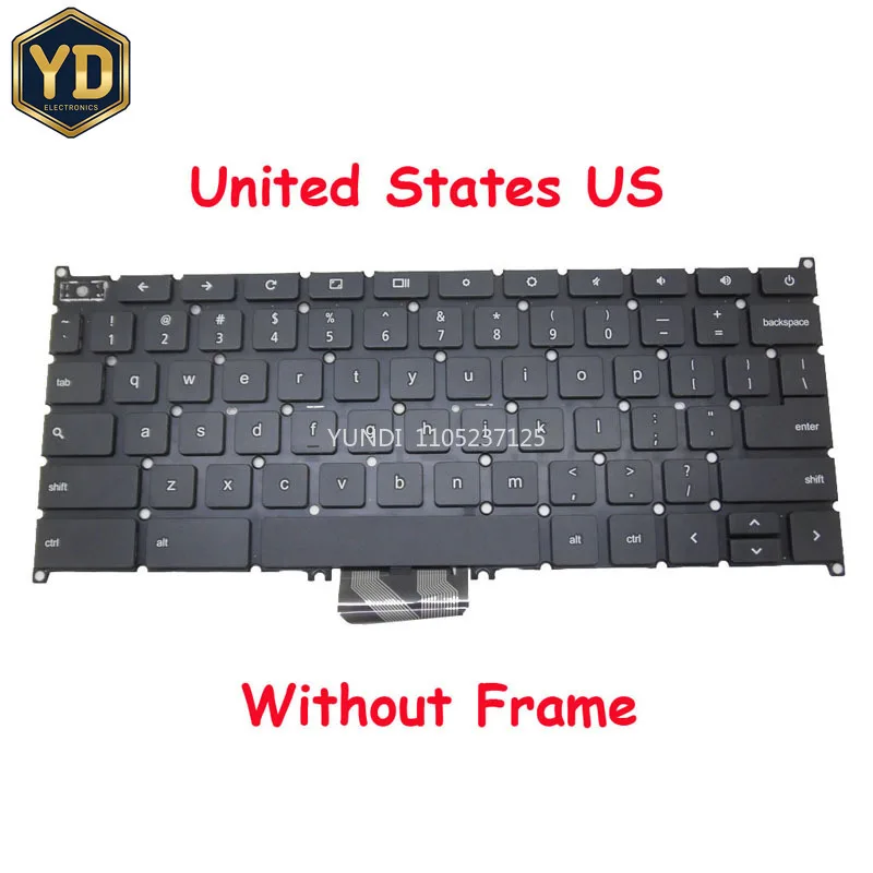 Teclado YD para Laptop Acer Chromebook C720P NSK-RB0SQ 01 AEZHQU00010 9Z.NBRSQ.001 NK.I1117.02A CB5-311 13 CB5-311P Inglés