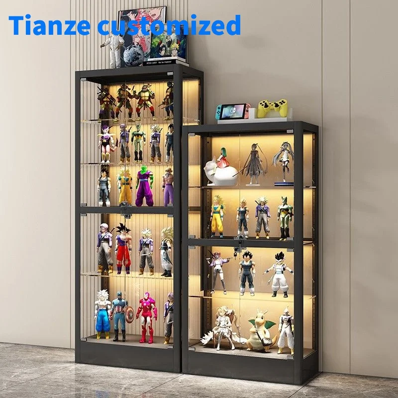 

（customized）Fashion Products Showcase Keep Candy And Sweets Rotating Aluminum Display Wooden Glass Showcase