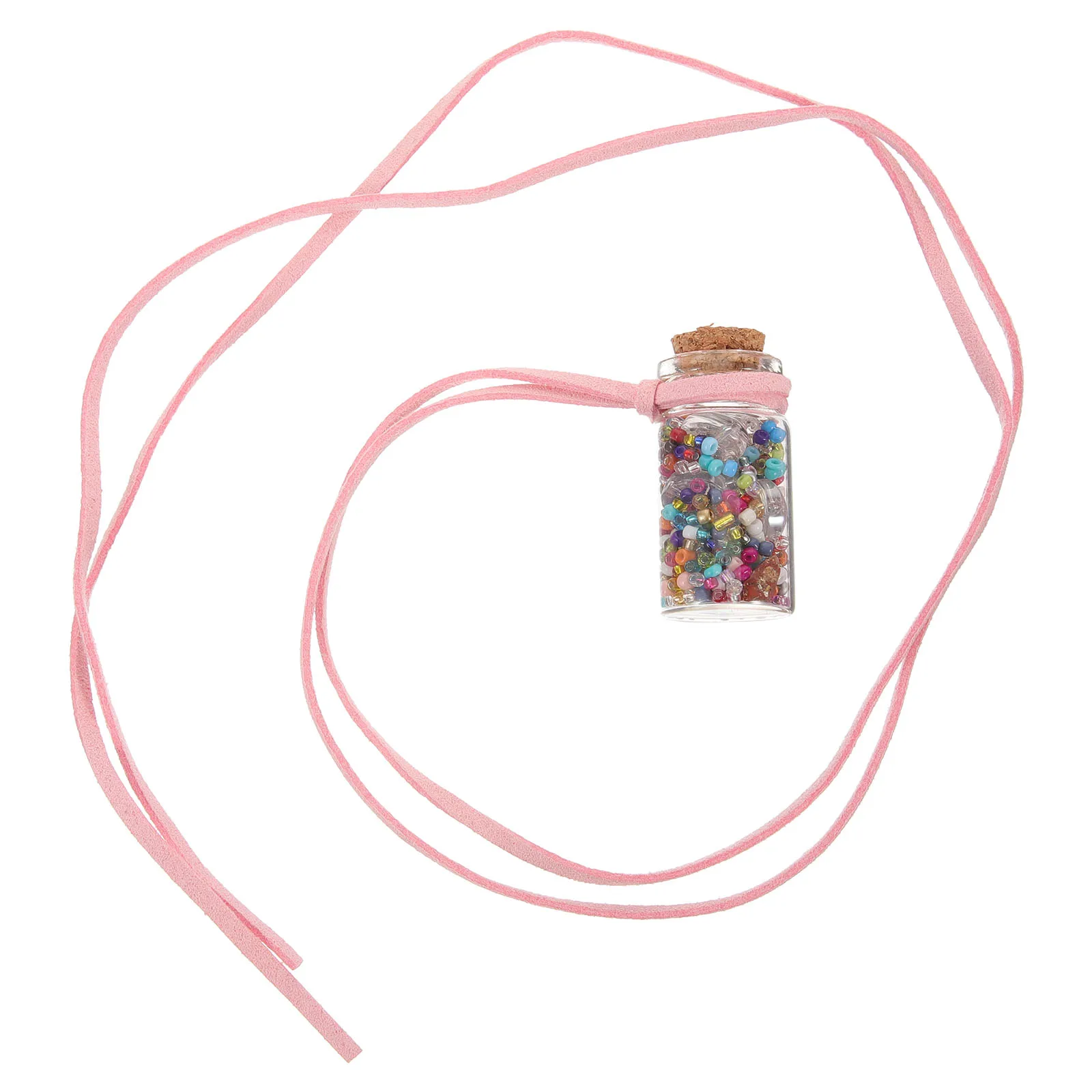 1 Set Mini Beads Bottle Diy Craft Kit For Kids Glass Bottles With Wooden Cork Small Size Lightweight Beads Decoration Set For