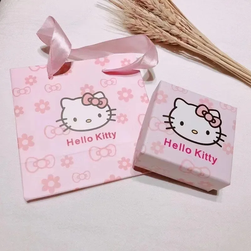 Caixa De Presente Hellokitty, Kawaii Cartoon Colar Anel Embalagem, Caixa De Presente De Jóias Anime, Bonito Meninas Mulheres Brinquedos, Atacado