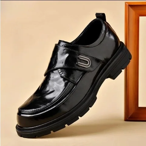 

Bailey Men's Casual Leather Shoes Fleece Lined Thick Bottom Soft Sole Black Business Shoes Breathable Versatile Autumn Winter