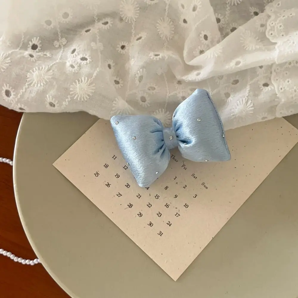 โบว์วัสดุสีฟองน้ําโบว์ Duckbill คลิปวัสดุทําด้วยมือ DIY วัสดุสามมิติ Rhinestone