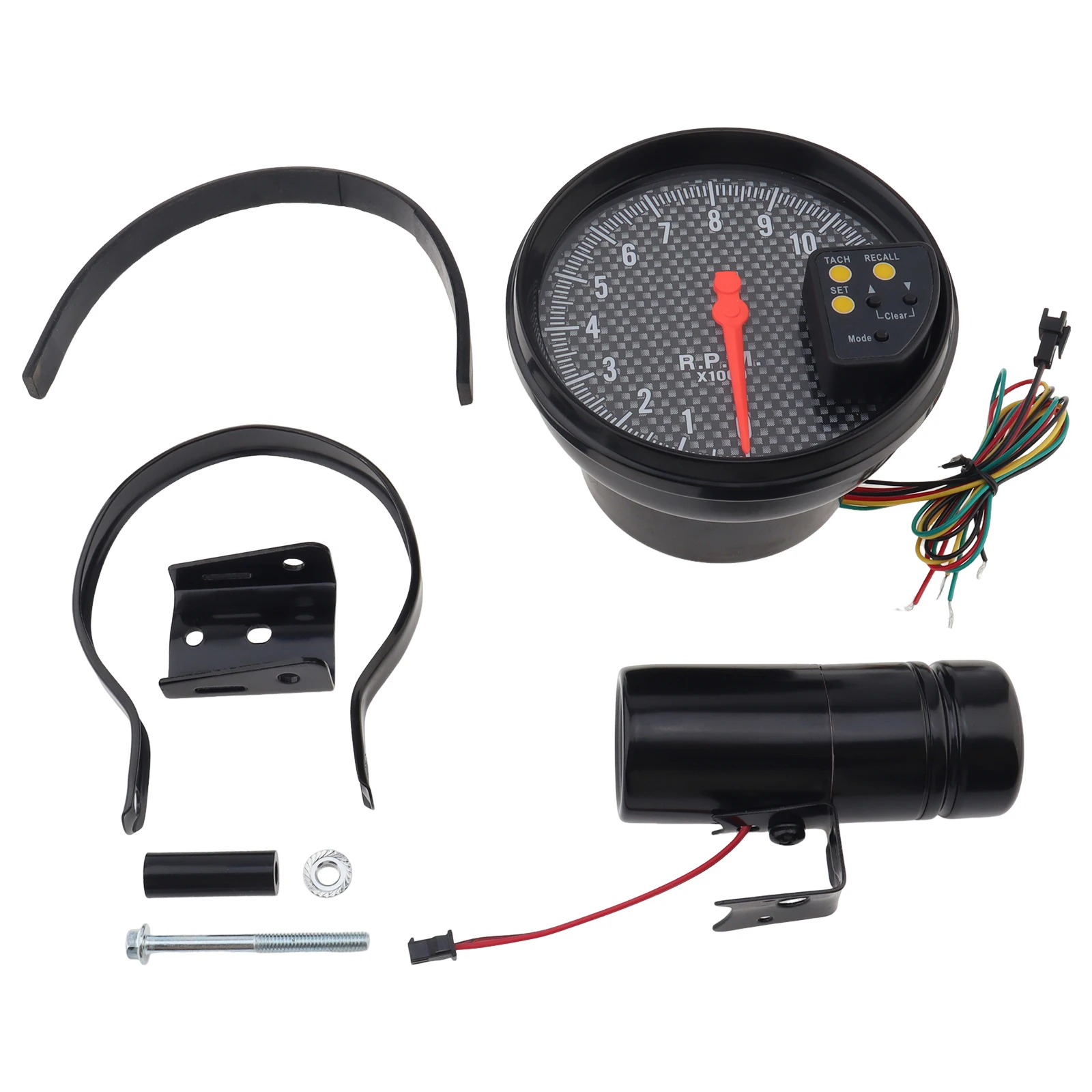 12V 5-Inch 0-11000 RPM Car Tachometer Gauge for 4/6/8-Cylinder Vehicles with Shift Light Auto Gauges