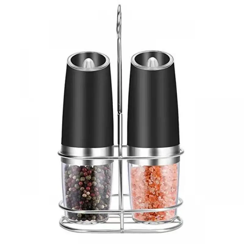 Electric Gravity Salt And Pepper Grinder Set Spice Jar Salt Shaker Pepper Mill Need Battery Powered With Light Automatic Grinder