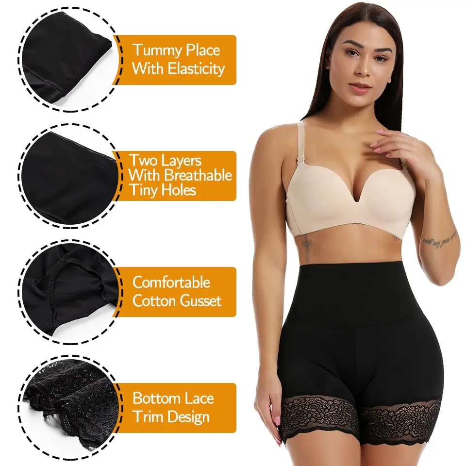 Women Shapewear Lace Seamless Safety Short Pants Female High Waist Stretch Shorts Briefs Summer Slimming Under Skirt Shorts