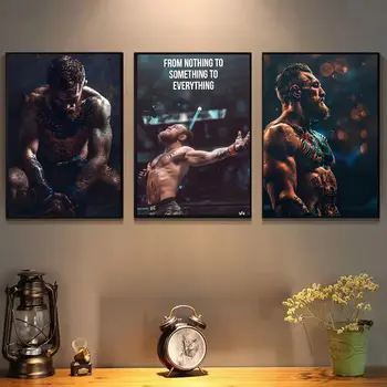 U-UFC מתאגרף C-conor m-מקגרגור פוסטר HD בד ציור בית סלון חדר שינה בר אסתטי קישוט 10 best sales פוסטרים של UFC - №2