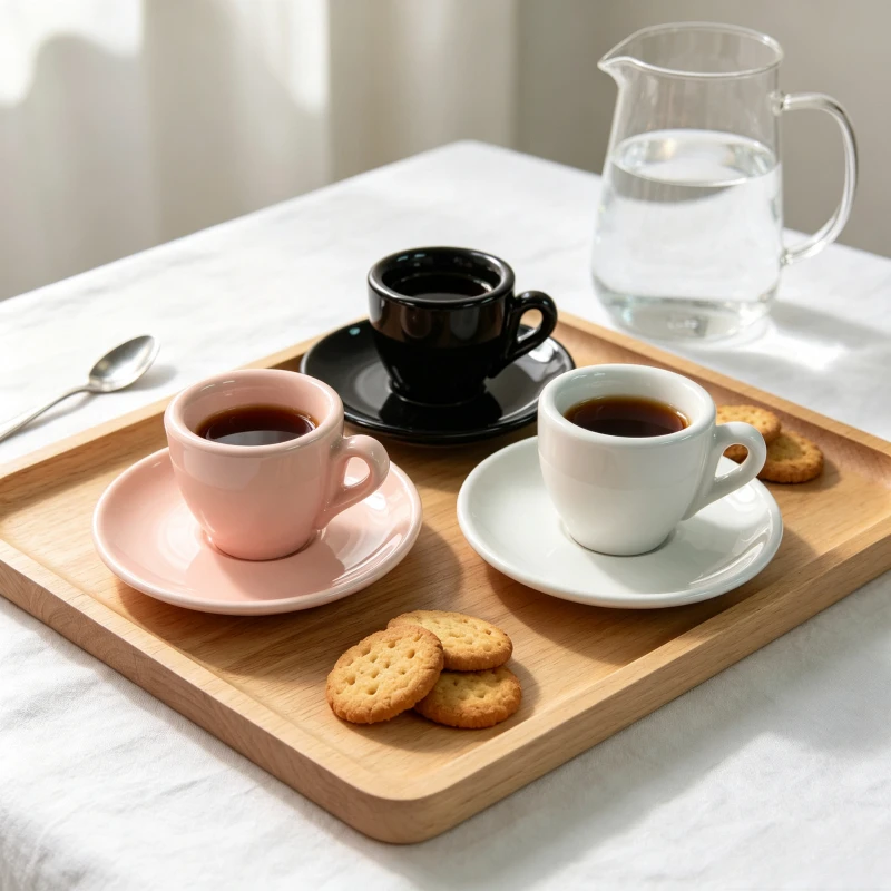 1 Pcs High Quality 9mm Thickened Coffee Cup Professional 50ml Nespresso Glasses And Saucers Set Cafe Cup Plate Suit Dropshipping