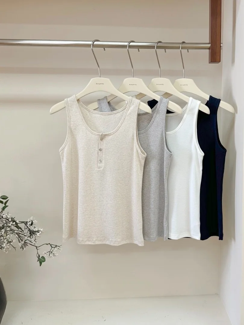 

2025 New Faion Artistic Retro Buttonl Svel Cotton Linen Vest Strap Women's Slimming Workwear Top Casual Summer Wear