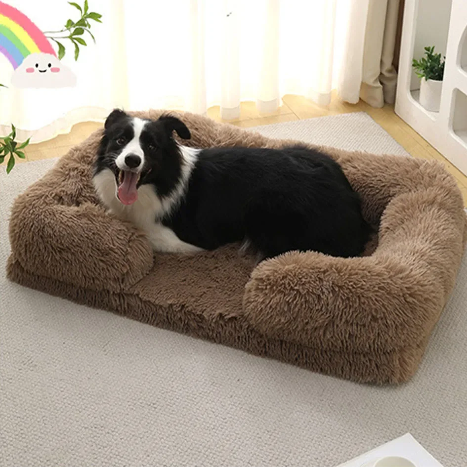 Pets Sofa Bed For Dog Large Medium Small  Plush Dog Accessories Square Puppy Warm Pet Supplies Winter Cat Mat Bed