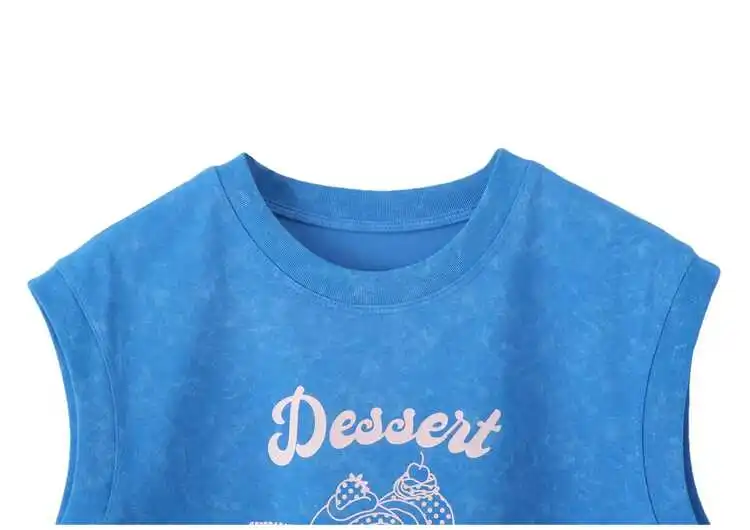 Estate 2024 Donna Casual Stampa a colori a contrasto Ort Svel Gilet Old Faioned Tinto Stampa Top Street Sle Or Lunghezza