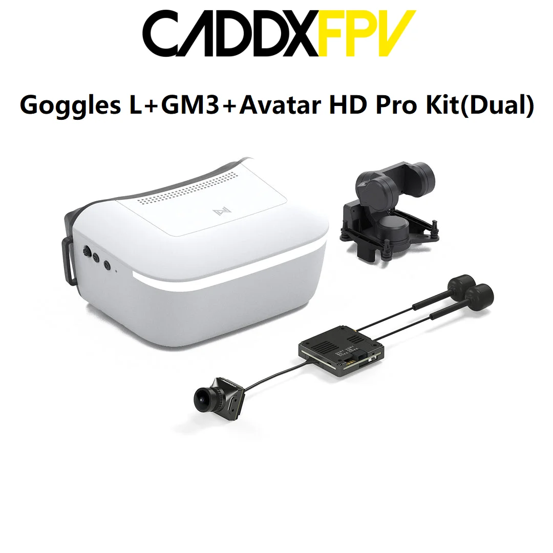 

Caddx Walksnail Avatar HD Goggles L with CADDXFPV GM3 and Walksnail Avatar HD Pro Kit (Dual Antennas Version)