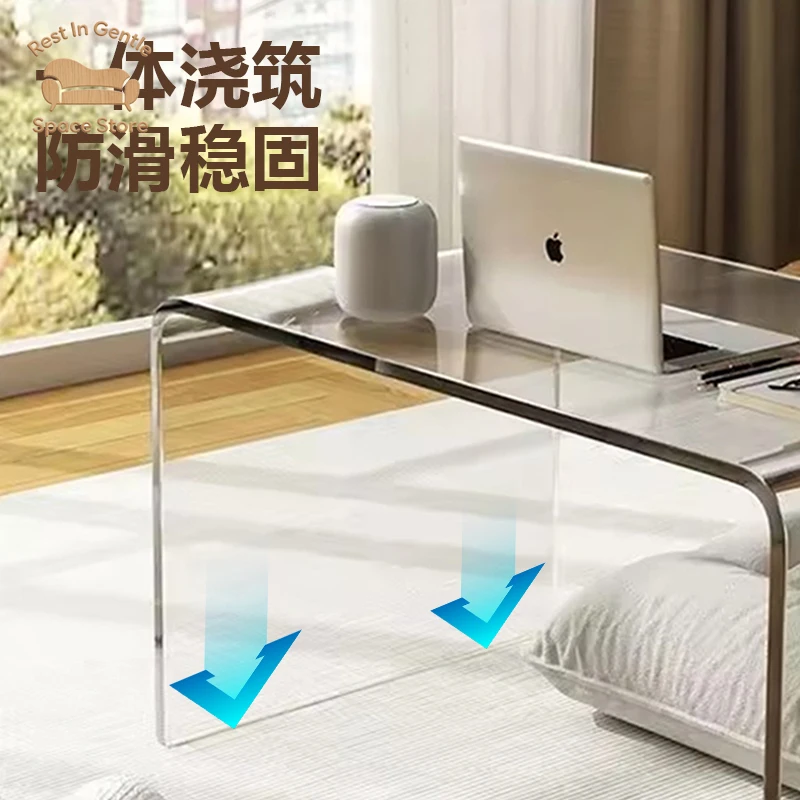 Acrylic coffee table transparent suspension light luxury high sense Internet celebrity side few cream wind master bedroom balcon