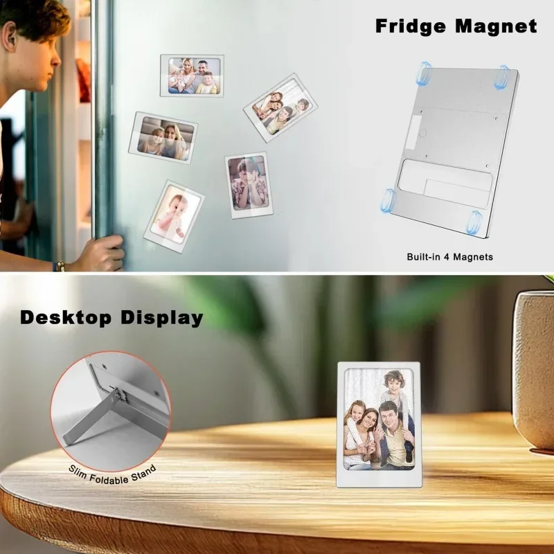 Magnetic E-Ink Screen Photo Frame DIY Low-Power Frame Wall-Mounted Electronic Photo Album with 4-inch High-Definition Screen