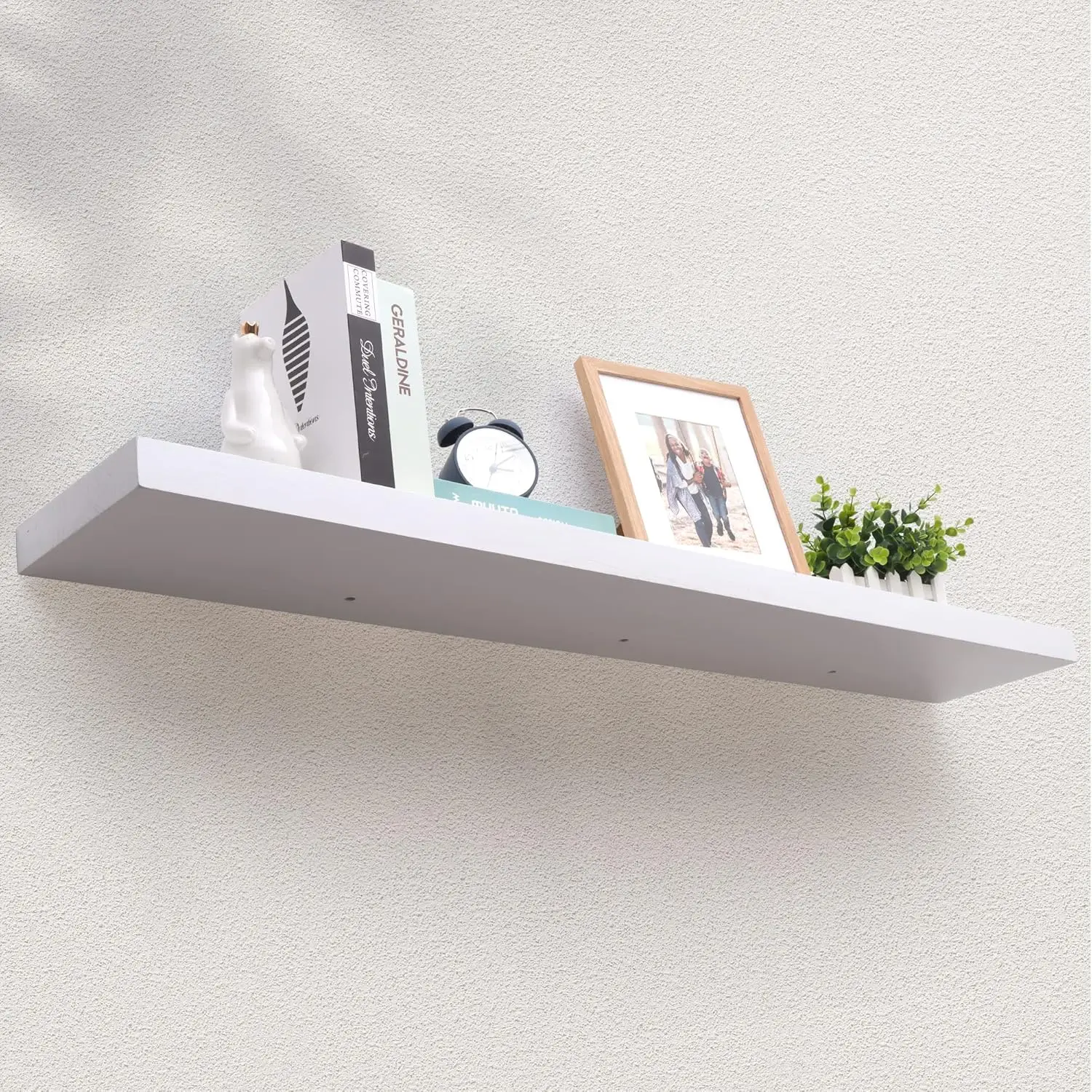 Floating Shelves, 8 Inch Deep Modern Solid Wood Wall Shelves for Storage, Wall Mounted Display Shelving with Invisible Heavy-Dut