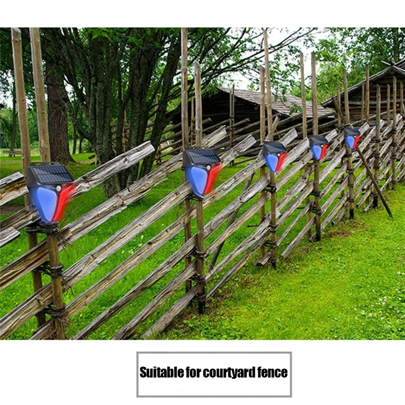 SQPP-야외 태양 경보 조명 26LED 인체 감지 소리 및 빛 경고 벽 조명 정원 경고 보안 시스템