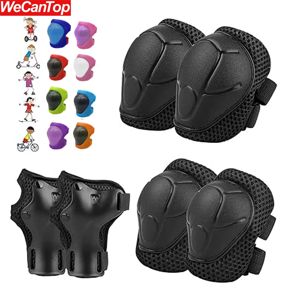 

Набор защитной экипировки для детей, 6 предметов — наколенники, налокотники и защита запястий для детей 3-7 лет — комплект безопасности 6-в-1 для катания на коньках и самокатах