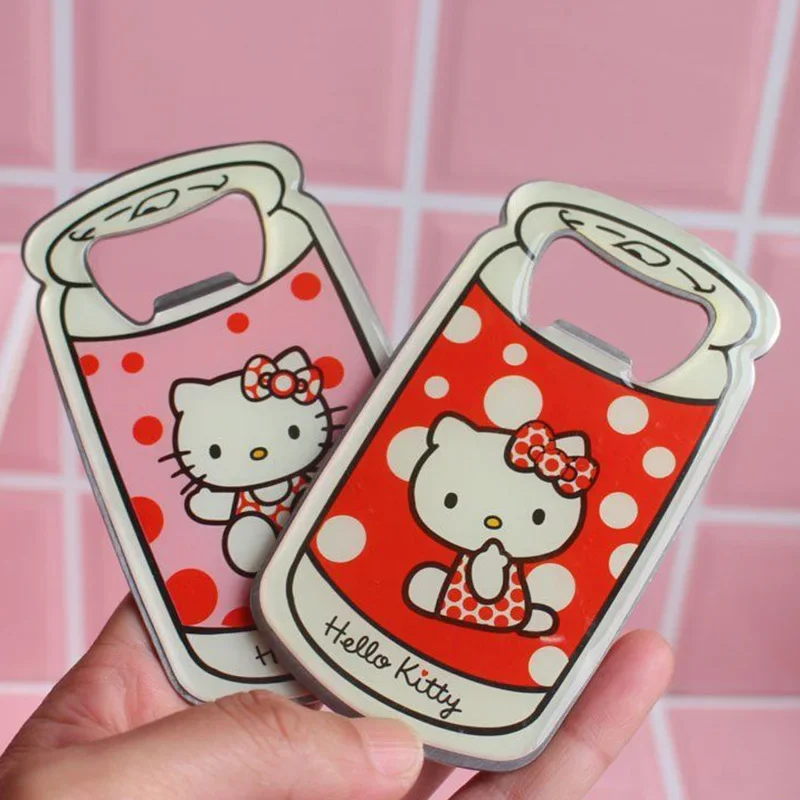 Kawaii Sanrio Hello Kitty Bottle Opener Cute Anime Creative Home Furnishing Fridge Magnet Portable Beer Bottle Opener Girl Gifts