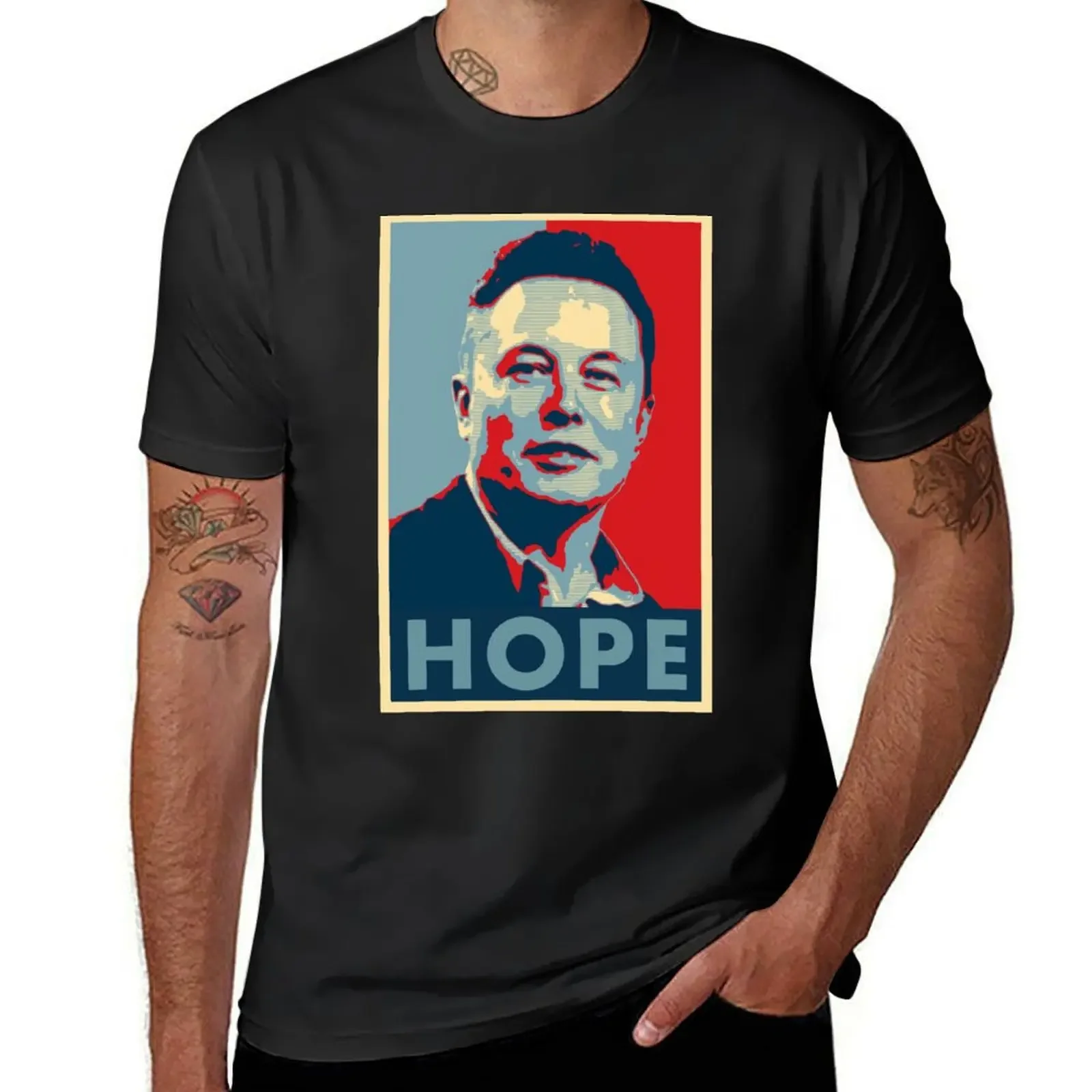 

Elon Musk Hope T-Shirt quick-drying customs design your own Short sleeve tee men