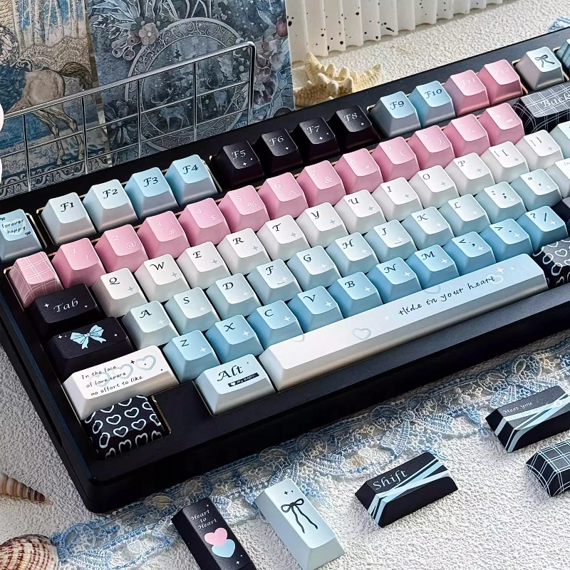 

Love Sea Breeze Theme Keycaps Set PBT Sublimation Cherry Profile Keycaps for Mechanical Keyboard Accessories Custom Key Caps