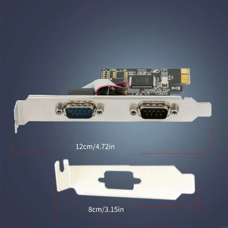 Q84A 2-puerto PCIe RS232 Tarjeta puerto serie PCIe x16 RS232 Tarjeta PCIe Transferencia datos 115200BPS Soporte