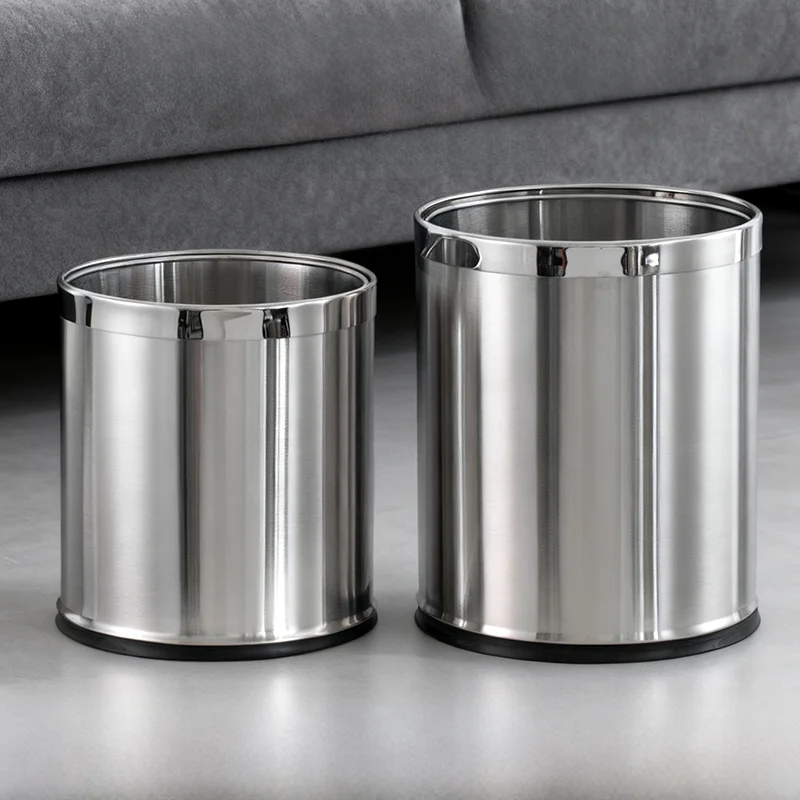 

Металлическое огнестойкое двухслойное окрашенное ведро из нержавеющей стали, 5 л, большое, серебристое, для коммерческого использования в отелях, с внутренним ведром