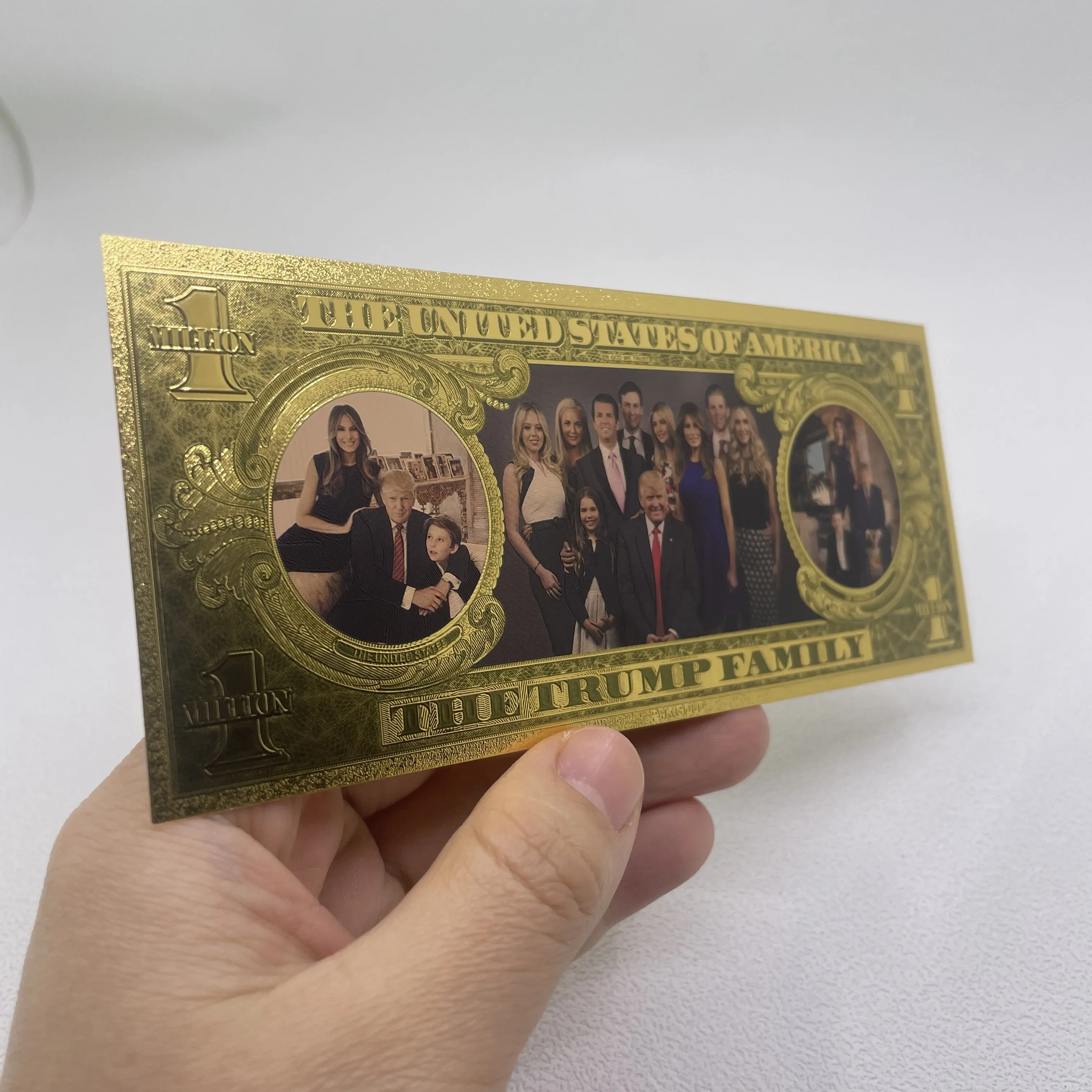 2024 Trump Gold Banknote Donald & first lady  Melania Trump Family One Million Dollars for Fans Collection and Gifts