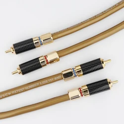 Pair OCC Copper RCA Cable With Carbon Fiber RCA Plug As Cardas Hexlink Golden 5-C Interconnect Cable