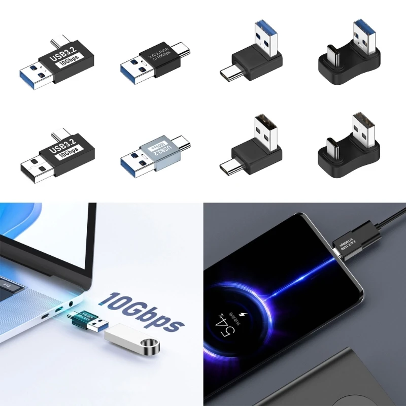 Universal USB C Male to USB3.1 Male Adapter Converter 10Gbps Data Rate Adapter Charger Data Converter Accessory
