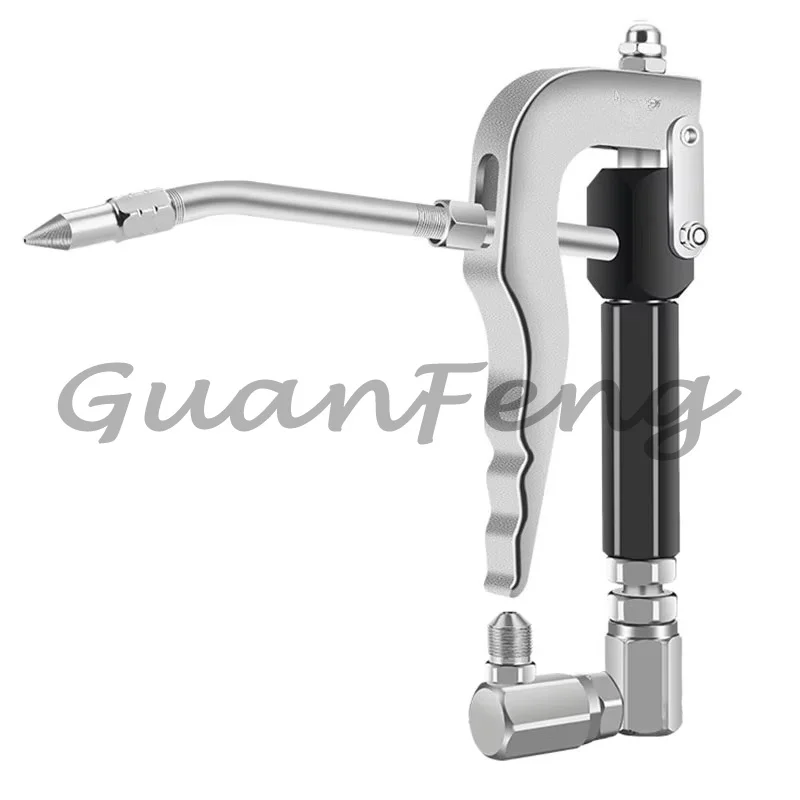 Pneumatic high pressure fat injection device, threaded fat injection hose with connector Manual fat injection pump head