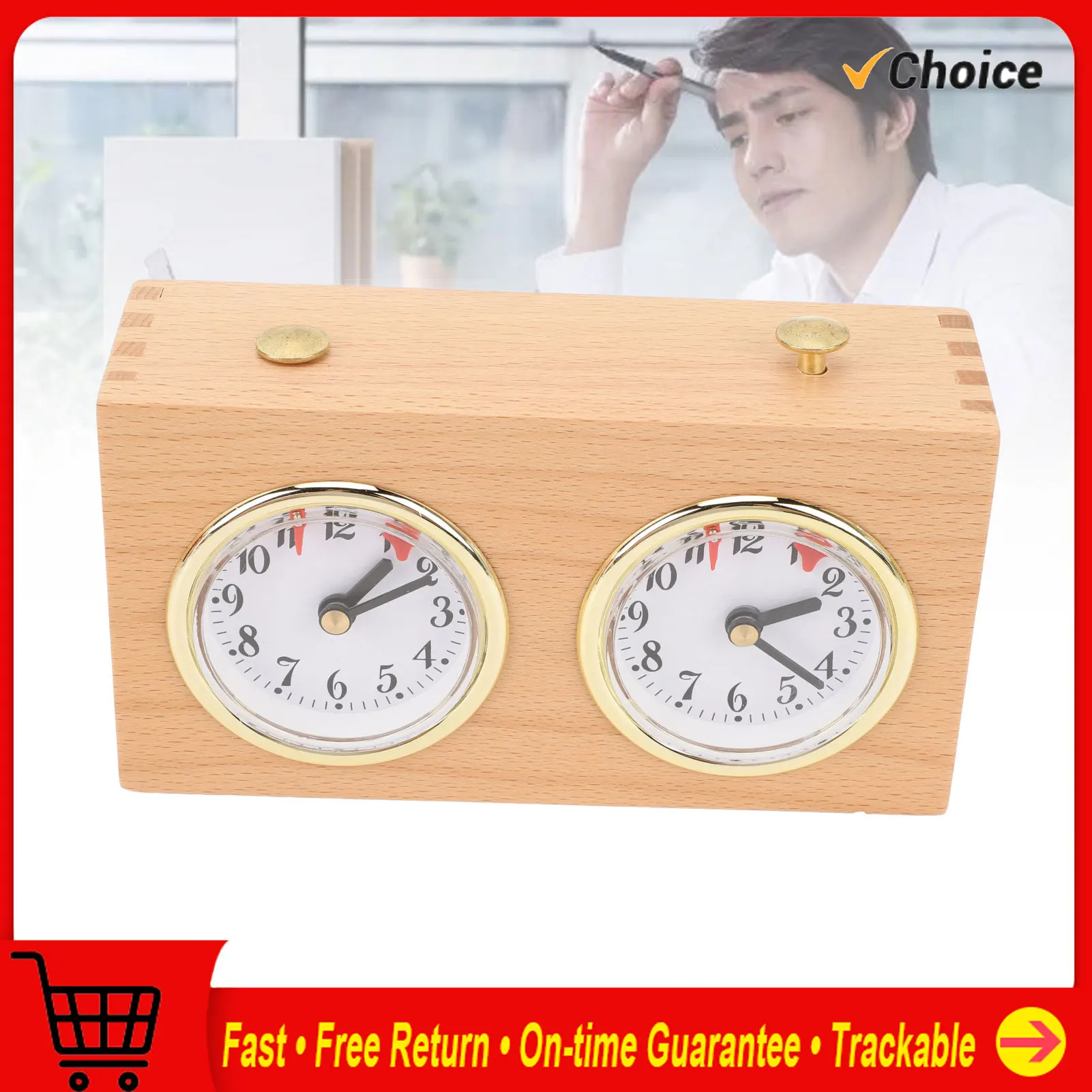 Minuterie d'échecs Vintage en bois, multifonctionnelle, Portable, professionnelle, réduction du Stress, ornement, horloge d'échecs pour compétition