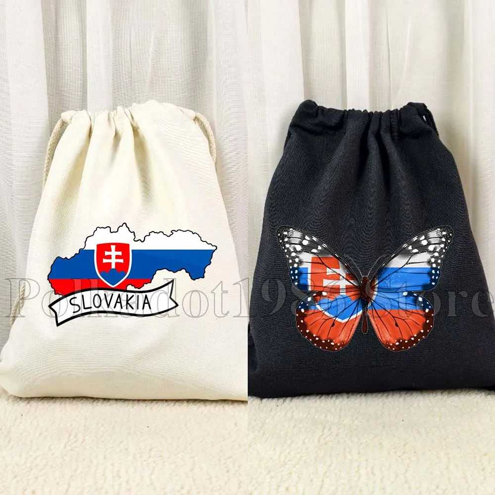 سلوفاكيا علم الدولة فراشة القلب السلوفاكي خريطة قماش الرباط حقائب الظهر الرياضة الصالة الرياضية Sackpack سلسلة حقيبة هدية عيد ميلاد